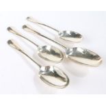 Three Victorian silver dessert spoons and matching table spoon, London 1895, maker Josiah Williams &