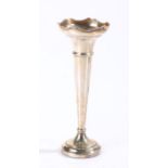 Elizabeth II silver spill vase, Birmingham 1973, maker A. Chick & Sons Ltd. with wavy rim above a