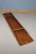 Oak Sjoelbak (Sjoelen) or Dutch shuffleboard, with counter, 222cm long