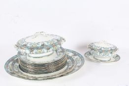 Colonial Pottery "Malvern" part dinner service, comprising three graduating meat plates, two
