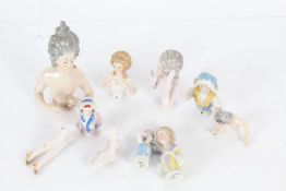 Collection of ten porcelain half pin dolls (10)