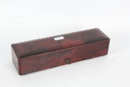 Japanese inlaid box and cover, with black lacquered interior, 35cm long, together with a set of