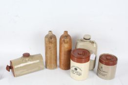 Collection of stoneware, to include two warmers, two Fortnum & Mason pots, and two bottles (6)