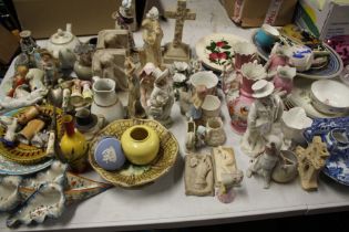 Large quantity of Victorian and later porcelain, to include figures, plates, ornaments and vases (