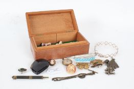 Sampson Mordan & Co. silver cased pencil, together with a ladies fob watch, various costume