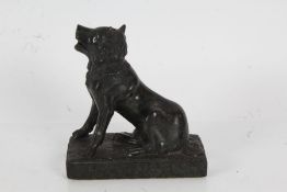 19th Century Grand Tour serpentine figure modelled in the style of the dog of Alciabides, 14cm wide,
