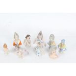 Collection of ten porcelain half pin dolls (10)