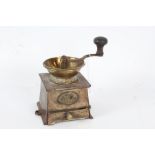 Kenrick and Sons cast iron and brass coffee grinder, 11cm wide