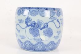 Chinese blue and white transfer printed jardeniere, 20th century, 26cm tall, 28cm diameter