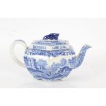 Copeland Spode "Italian" pattern teapot, with " A Cup of Kindness Auld Lang Syne" inscription, 25cm