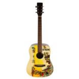 Encore EA255 electro acoustic guitar with hand painted finish.