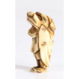 Japanese ivory netsuke, Meiji period, carved as a dancing Shishi, 45mm high