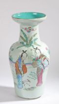 Large Chinese porcelain vase, the flared lip with internal turquoise glaze, the exterior with