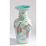 Large Chinese porcelain vase, the flared lip with internal turquoise glaze, the exterior with