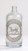 E.P Shaw & Co Ltd Chemists glass bottle, with a dog to the entre of the logo and text surround,