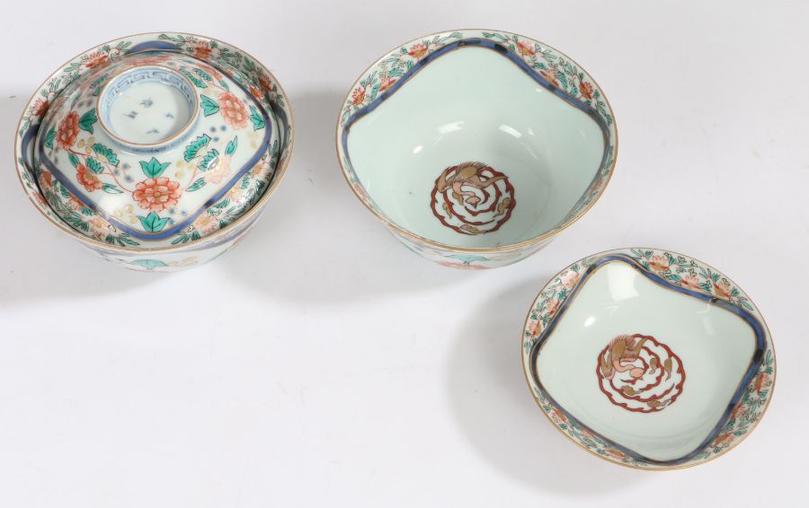 Pair of Chinese porcelain pots and covers, Ming Dynasty fur character mark but later, the bodies - Image 2 of 2