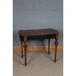 Victorian mahogany hall table, the shaped top above a single ebonised frieze drawer, raised on