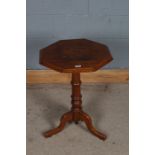 19th century oak wine table, Irish, the octagonal top reading "Made out of part of the oak used in