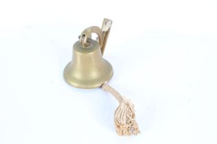 Brass ships style bell, with bracket, the bell 15cm diameter