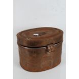 Tin hat box, with hinged lid, 42cm wide, and one other smaller, 27.5cm wide (2)