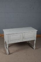White painted washstand, fitted two doors below, 104cm, wide, 71cm high