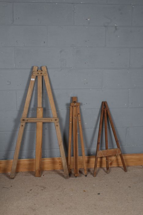 Three various wooden artists easels (3)