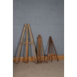 Three various wooden artists easels (3)
