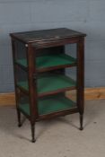 20th century oak and pine topped glazed cabinet, the single door enclosing two shelves, 55.5cm wide,