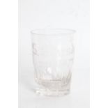 19th century glass tumbler, etched "S. Marsden 1878", 10cm tall