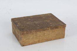 Early 20th Century snake skin mounted cigarette/cigar box, the hinged lid opening to reveal a