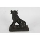 19th Century Grand Tour serpentine figure modelled in the style of the dog of Alciabides, 14cm wide,