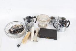 Silver plated ware to include collection of crested teaspoons, the terminals with town and city