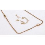 Two 9ct yellow gold necklaces. Gross weight 7.50 grams.