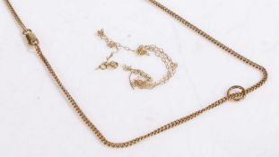 Two 9ct yellow gold necklaces. Gross weight 7.50 grams.