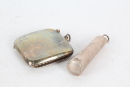 Edward VII silver cheroot holder, Birmingham 1904, maker Samuel M. Levi, George VI silver vesta