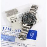 Casio Edifice gentleman's chronograph wristwatch, the signed grey dial with three subsidiary dials