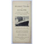 Shipping interest- Student tours of Europe sailing out on S.S. Aquitania returning by S.S.