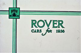 ROVER CARS FOR 1936, An attractive 24 page catalogue illustrating and detailing with