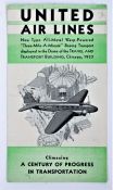 United Air Lines, 1933, three-fold brochure published specially for their display stand at the