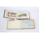 Edwardian autograph album, theatre related, with small quantity of contents to include two