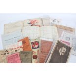 Collection of ephemera to include clothing coupon book 1947-48, several ration books, national