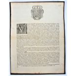 AUSTRIA- war of the Austrian succession, poster of proclamation by Empress Maria-Theresa, dated