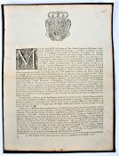 AUSTRIA- war of the Austrian succession, poster of proclamation by Empress Maria-Theresa, dated