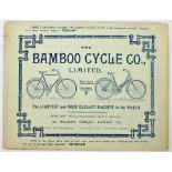 THE BAMBOO CYCLE CO. LTD. 1897, an early 4-page brochure illustrating two of their unusual Bamboo