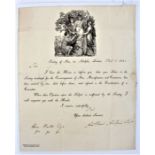 Society of Arts Isis medal award letter 1820, addressed to Miss M. Copland inviting her to attend