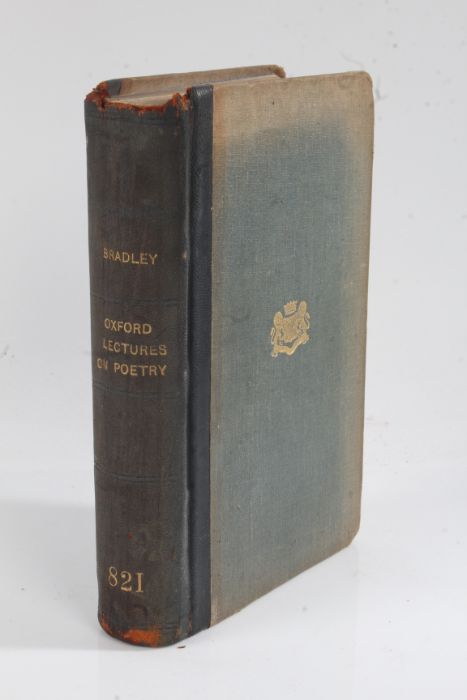 A. C. Bradley "Oxford Lectures On Poetry" published by Macmillan & Co Ltd 1909 leather spine with