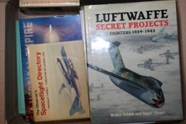 Collection of aviation related books, to include Luftwaffe Secret projects, Putnam Aviation books