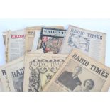 Collection of Radio Times Newspapers dating throughout WW2 also including the Royal Wedding and