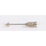 An 18ct white gold Cartier arrow diamond brooch. Total approx. diamond carat weight 0.20cts. Colour: