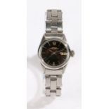 Rolex Oyster Perpetual Date stainless steel ladies wristwatch, model no. 6516, case no. 301977,